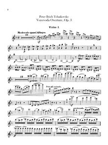 Partition violons I, pour Voyevoda, Воевода (Voyevoda), Tchaikovsky, Pyotr