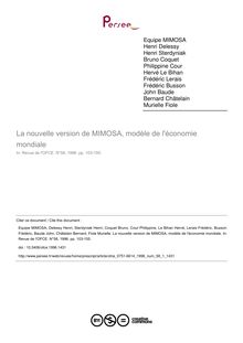 La nouvelle version de MIMOSA, modèle de l économie mondiale - article ; n°1 ; vol.58, pg 103-155