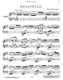 Partition complète, Bagatelle, Op.33, Pierné, Gabriel