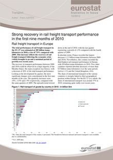 Strong recovery in rail freight transport performance in the first nine months of 2010.