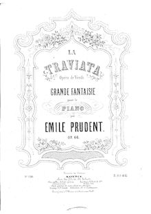 Partition complète, Fantaisie on Verdi s La Traviata, Op.66, Prudent, Émile