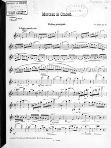 Partition de violon, Morceau de concert, Dont, Jakob