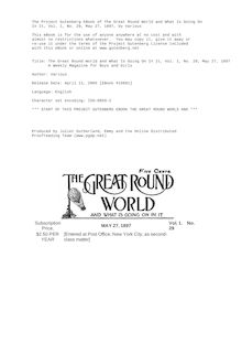 The Great Round World and What Is Going On In It, Vol. 1, No. 29, May 27, 1897 - A Weekly Magazine for Boys and Girls