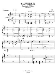 Partition No.2 en C major, Caprices, Op.1, 1). C minor 2). C major 3). D minor