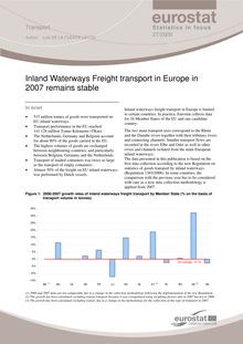 Inland waterways freight transport in Europe in 2007 remains stable