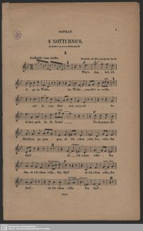 Partition Complete Vocal parties, 4 Notturnos, Op.22, Herzogenberg, Heinrich von