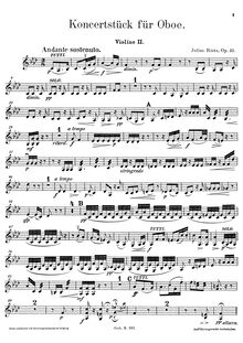 Partition violon II, Konzertstück für hautbois, Rietz, Julius