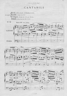 Partition Cantabile (sol), Douze pièces nouvelles pour orgue ou piano-pédalier, Op.59