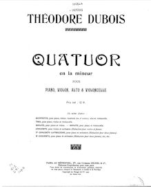 Score, Piano quatuor, A minor, Dubois, Théodore