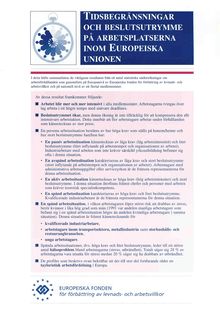 Tidsbegränsningar och beslutsutrymme på arbetsplatserna inom Europeiska unionen sammanfattning