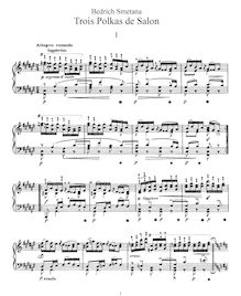 Partition complète, 3 polkas de Salon, 3 Salonní polky, Smetana, Bedřich