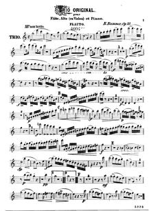 Partition flûte, Trio pour Piano, flûte et violon, Op.75, C Major