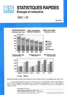 STATISTIQUES RAPIDES Énergie et industrie. 1992 20