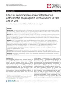 Effect of combinations of marketed human anthelmintic drugs against Trichuris muris in vitro and in vivo