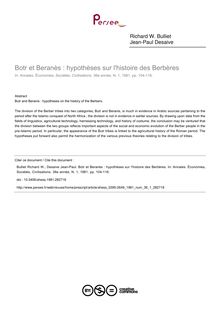 Botr et Beranès : hypothèses sur l histoire des Berbères - article ; n°1 ; vol.36, pg 104-116