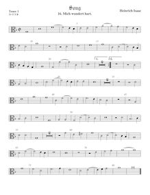 Partition ténor viole de gambe 1, alto clef, Secular travaux, Isaac, Heinrich
