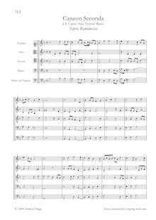 Partition complète, Canzon Seconda à , Canto Alto ténor Basso, Frescobaldi, Girolamo