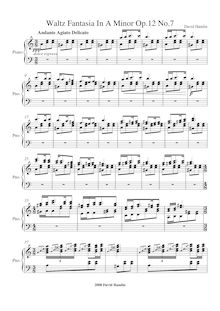 Partition complète, Waltz Fantasia en A minor, A minor, Hamlin, David