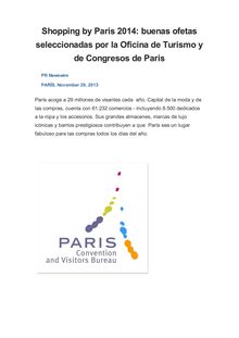 Shopping by Paris 2014: buenas ofetas seleccionadas por la Oficina de Turismo y de Congresos de Paris
