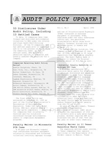 EPA - Audit Policy Update, April 1996
