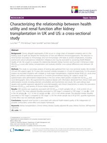 Characterizing the relationship between health utility and renal function after kidney transplantation in UK and US: a cross-sectional study