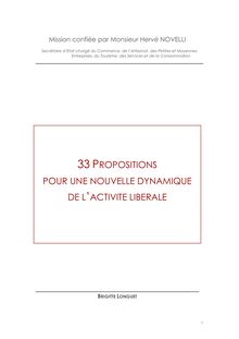 33 propositions pour une nouvelle dynamique de l'activité libérale