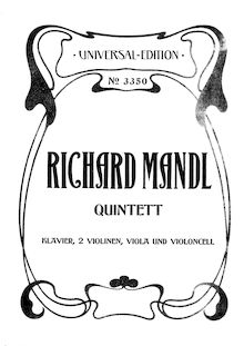 Partition de piano, Piano quintette, G major, Mandl, Richard