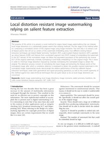 Local distortion resistant image watermarking relying on salient feature extraction