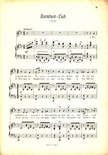 Partition complète (haut), Karntner-Liab, Op.1, Koschat, Thomas