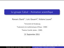 Le groupe Calcul - Animation scientifique