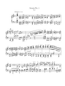Partition complète, Piano Sonata No.1, C major, Brahms, Johannes