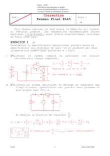 Corrige UTBM Fonctions electroniques pour l ingenieur 2004 GESC
