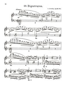 Partition No.1, Bigarrures, Trois morceaux pour le piano, Arensky, Anton