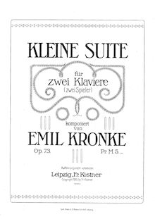 Partition complète, Kleine , Op.73, Kronke, Emil