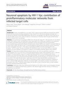 Neuronal apoptosis by HIV-1 Vpr: contribution of proinflammatory molecular networks from infected target cells