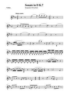 Partition de violon, violon Sonata, Violin Sonata No.2 par Wolfgang Amadeus Mozart