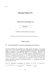 Physique B 2003 Classe Prepa PT Banque Filière PT