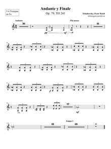 Partition cor 3/4 (F), Andante et Finale, Анданте и финал, B♭ major–E♭ major