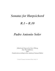 Partition complète (sonates, R.1-10), clavier sonates R.1–10