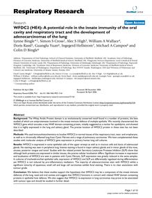 WFDC2 (HE4): A potential role in the innate immunity of the oral cavity and respiratory tract and the development of adenocarcinomas of the lung
