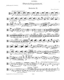Partition viole de gambe 2, corde quintette, D minor, Koessler, Hans