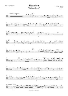 Partition Alto Trombone, Requiem, D minor, Mozart, Wolfgang Amadeus