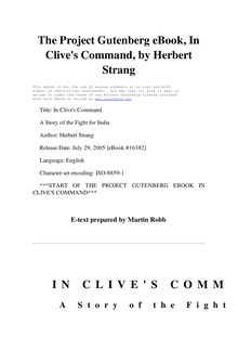 In Clive s Command - A Story of the Fight for India