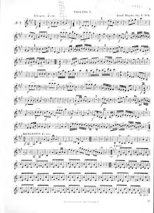 Partition violon 2, corde quatuors, Op.2, Haydn, Joseph