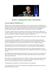 14 mars : meeting d Eva Joly à Strasbourg