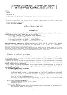 charte internet -  CHARTE D UTILISATION DE L INTERNET, DES RESEAUX ...