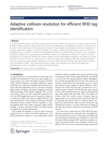 Adaptive collision resolution for efficient RFID tag identification