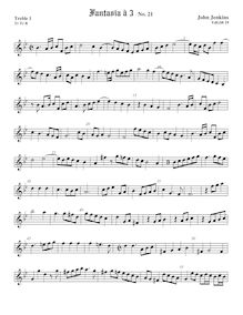 Partition aigu 1 viole de gambe, 21 fantaisies pour aigu, aigu, basse violes de gambe par John Jenkins