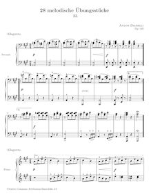 Partition No. 22, 28 Melodische übungstücke, Melodic Practice Pieces
