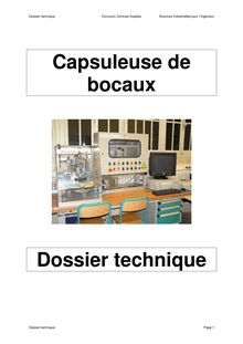 Dossier technique Concours Centrale Supélec Sciences Industrielles pour l Ingénieur